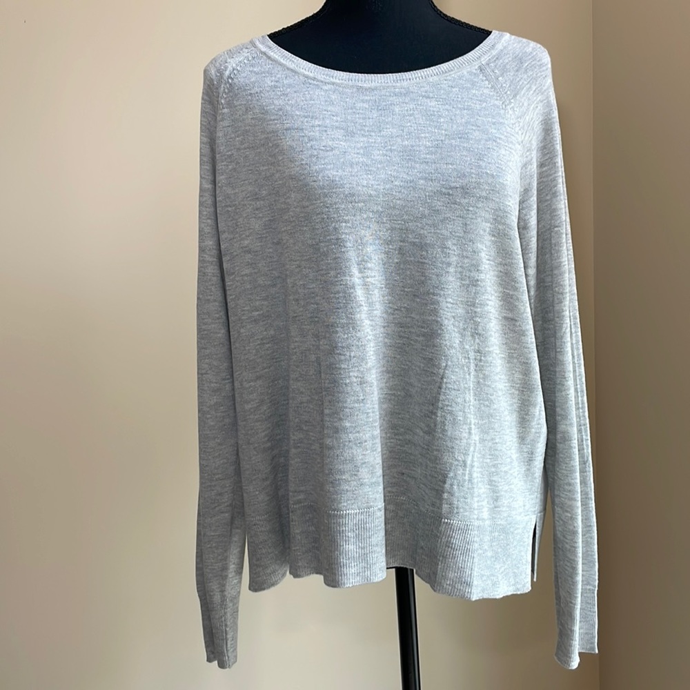 Zara Light Gray Long Sleeve Knit Sweater